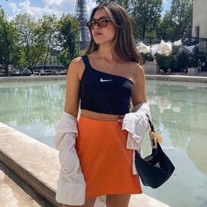 Zara Satin Orange Skirt - NWT